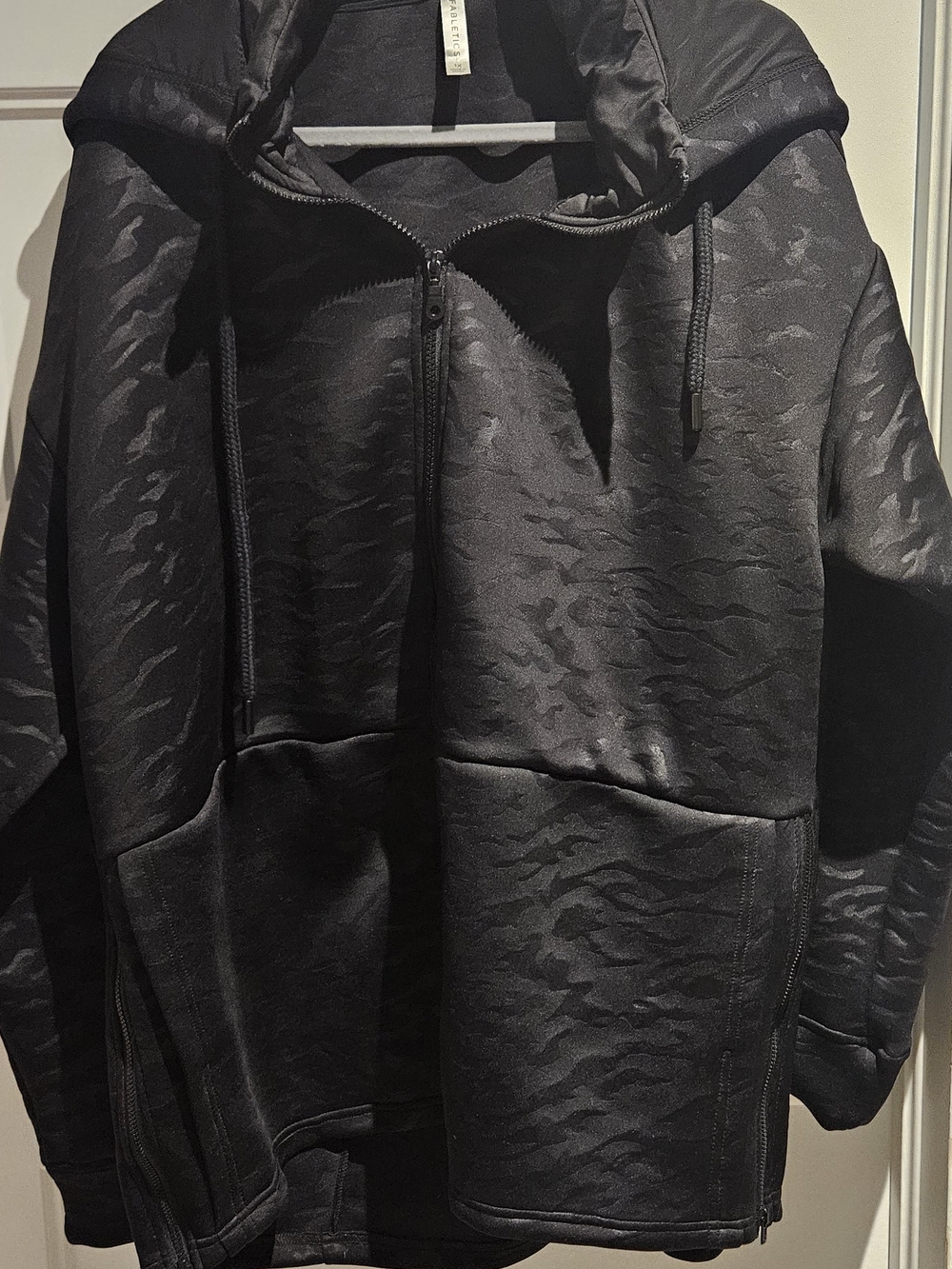 Fabletics Black Camouflage Zip Hoodie